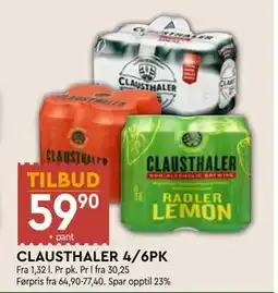 Coop Mega CLAUSTHALER 4/6PK, NOK 59.9 tilbud