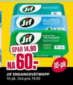 Europris JIF ENGANGSVÅTMOPP, NOK 60 tilbud