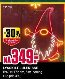 Europris LYSSKILT JULENISSE, NOK 349 tilbud