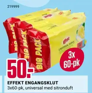 EFFEKT ENGANGSKLUT, NOK 50