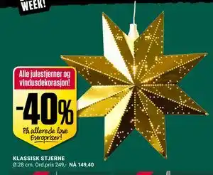 Europris KLASSISK STJERNE, NOK 149.9 tilbud
