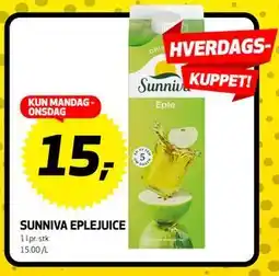 Bunnpris SUNNIVA EPLEJUICE, NOK 15 tilbud