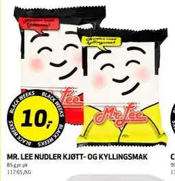 Bunnpris MR. LEE NUDLER KJØTT- OG KYLLINGSMAK, NOK 10 tilbud