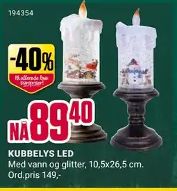 Europris KUBBELYS LED, NOK 89.4 tilbud