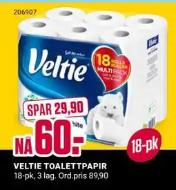 Europris VELTIE TOALETTPAPIR, NOK 60 tilbud