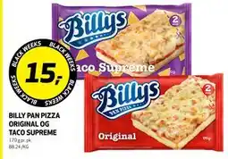 Bunnpris BILLY PAN PIZZA ORIGINAL OG TACO SUPREME, NOK 15 tilbud