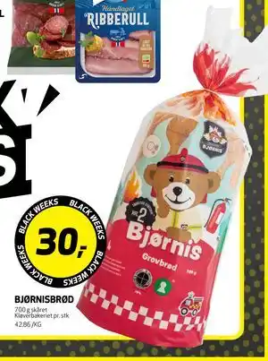 Bunnpris BJØRNISBRØD, NOK 30 tilbud