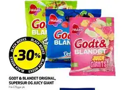 Bunnpris GODT & BLANDET ORIGINAL, SUPERSUR OG JUICY GIANT tilbud