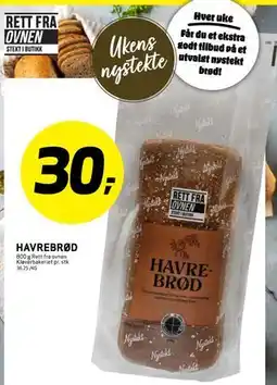 Bunnpris HAVREBRØD, NOK 30 tilbud