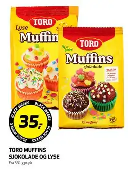 Bunnpris TORO MUFFINS SJOKOLADE OG LYSE, NOK 35 tilbud