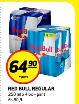 Bunnpris RED BULL REGULAR, NOK 64.9 tilbud