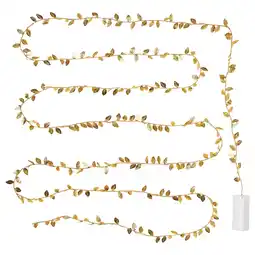 IKEA StrÅla led-lyslenke 40 lys, batteridrevet blad/gullfarget tilbud