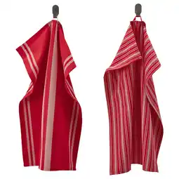 IKEA Vinterfint Kjøkkenhåndkle, flere mønstre rød/hvit, 50x70 cm tilbud