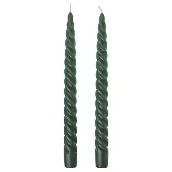 IKEA Vinterfint Antikklys uten duft, spiralformet grønn, 25 cm tilbud