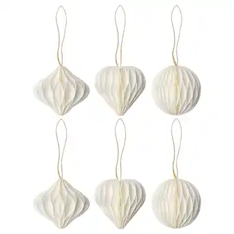 IKEA Vinterfint Juletrepynt, 6 stk., flere former hvit tilbud