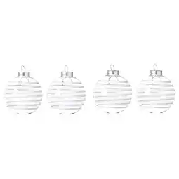 IKEA Vinterfint Juletrepynt, kule klart glass/hvit, 6 cm tilbud