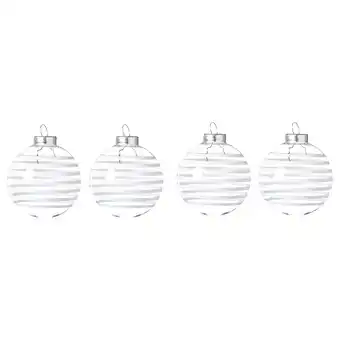 IKEA Vinterfint Juletrepynt, kule klart glass/hvit, 6 cm tilbud