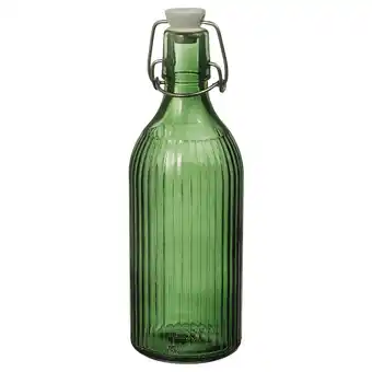 IKEA Vinterfint Flaske m kork, glass grønn, 0.5 l tilbud