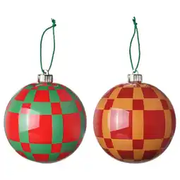 IKEA Vinterfint Juletrepynt, kule rød/grønn, 15 cm tilbud