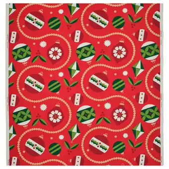 IKEA Vinterfint Metervare, julekulemønstret rød, 150x300 cm tilbud