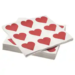 IKEA Vinterfint Papirservietter, hjerte hvit/rød, 33x33 cm tilbud