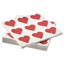 IKEA Vinterfint Papirservietter, hjerte hvit/rød, 33x33 cm tilbud