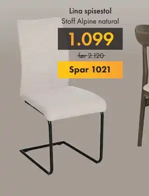 Fagmøbler Lina spisestol, NOK 1099 tilbud