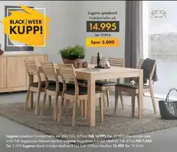 Fagmøbler Lugano spisebord, NOK 14995 tilbud