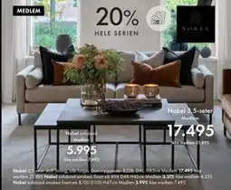 Fagmøbler Nobel 3,5-seter, NOK 21985, Medlemspris tilbud
