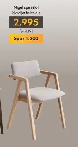 Fagmøbler Nigel spisestol, NOK 2995 tilbud