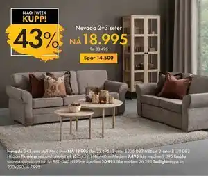 Fagmøbler Nevada 2+3 seter, NOK 18995 tilbud