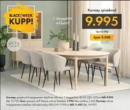 Fagmøbler Karmøy spisebord, NOK 9995 tilbud
