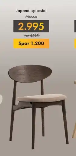 Fagmøbler Japandi spisestol, NOK 2995 tilbud