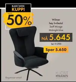 Fagmøbler Wilmer høy hvilestol, NOK 5645 tilbud