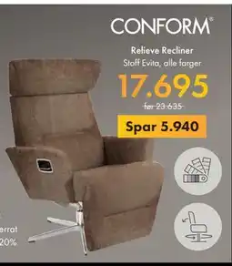 Fagmøbler Relieve Recliner, NOK 17695 tilbud