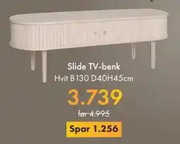 Fagmøbler Slide TV-benk, NOK 3739 tilbud