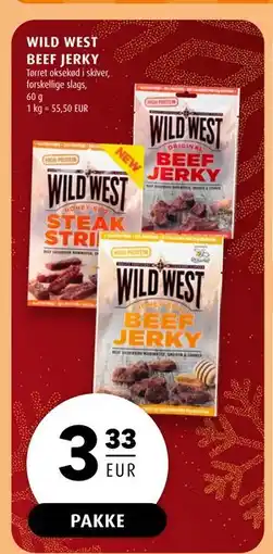 Scandinavian Park WILD WEST BEEF JERKY, EUR 3.33 tilbud