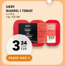 Scandinavian Park SÆBY MAKREL I TOMAT, EUR 3.34 tilbud
