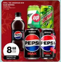 Scandinavian Park PEPSI, 7UP, MOUNTAIN DEW ELLER MIRINDA, EUR 8.68 tilbud