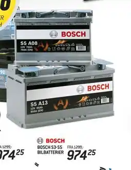 Thansen BOSCH S3-S5 BILBATTERIER, NOK 974.25 tilbud