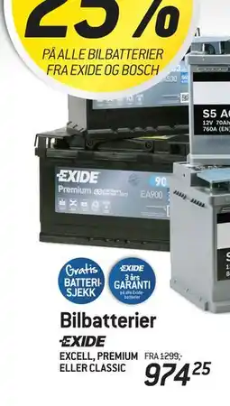 Thansen Bilbatterier, NOK 974.25 tilbud
