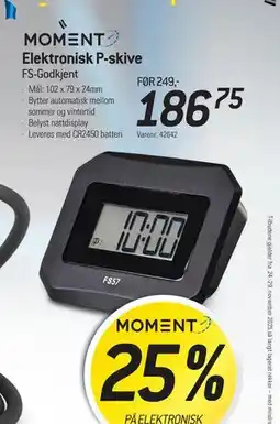 Thansen Elektronisk P-skive, NOK 186.75 tilbud