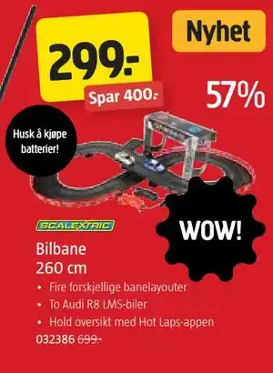 Jula Bilbane 260 cm, NOK 299 tilbud