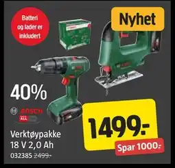 Jula Verktøypakke 18 V 2,0 Ah, NOK 1499 tilbud