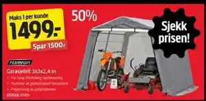 Jula Garasjetelt 3x3x2,4 m, NOK 1499 tilbud