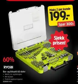 Jula Bor- og bitssett 60 deler, NOK 199 tilbud