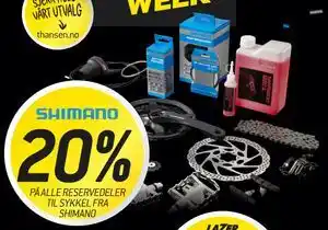 Thansen 20% PÅ ALLE RESERVEDELER TIL SYKKEL FRA SHIMANO tilbud