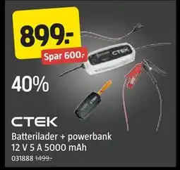 Jula Batterilader + powerbank 12 V 5 A 5000 mAh, NOK 899 tilbud