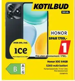 POWER Honor X5C 64GB, NOK 3589 tilbud