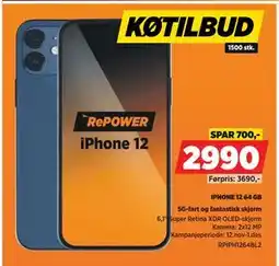 POWER IPHONE 12 64 GB, NOK 2990 tilbud